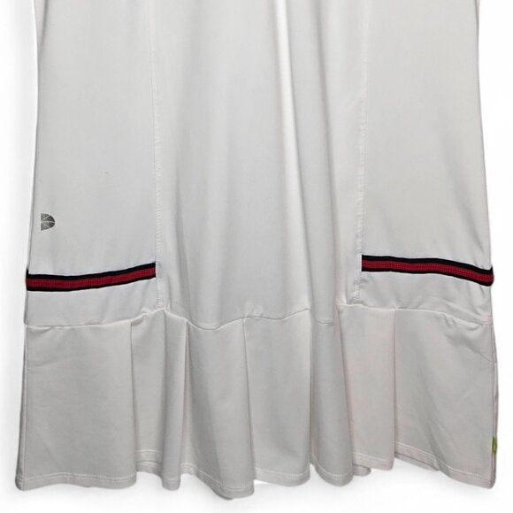 Pure Lime Sleeveless Tennis Mini Dress Women's Pleated Hem Collared Sporty L - Picture 3 of 7